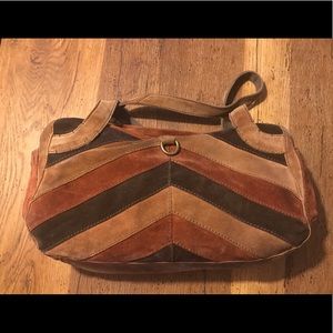 Lucky Brand shoulder bag. Brown suede.